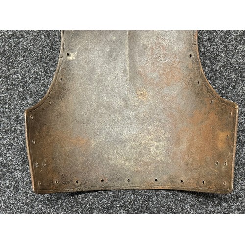 3132 - Armour Breastplate and backplate. Chains and hooks on reverse for hanging as a wall display. No mark... 