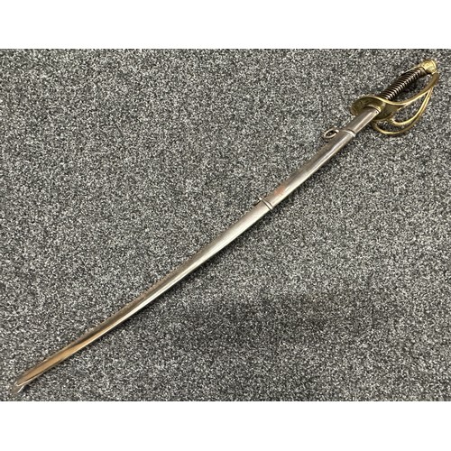 3133 - French Model 1822 Light Cavalry Sabre with curved fullered single edged blade 920mm in length. Maker... 