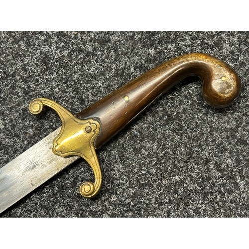 3135 - Ottoman Turkish Officers Kilij style Sword with curved double fullered blade 710mm in length. Brass ... 