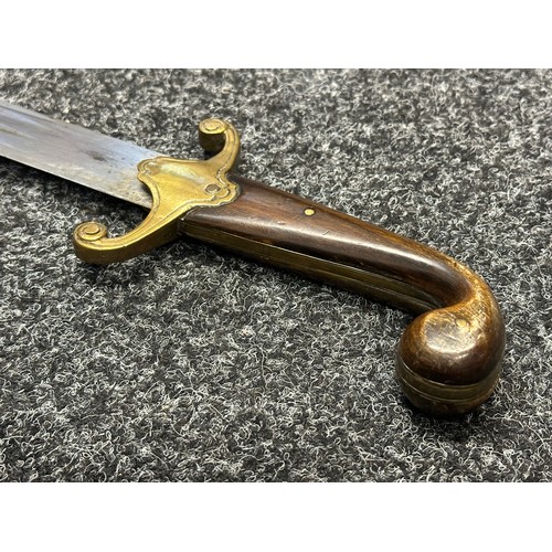 3135 - Ottoman Turkish Officers Kilij style Sword with curved double fullered blade 710mm in length. Brass ... 