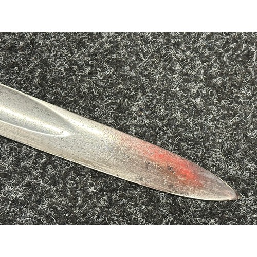 3136 - French Sabre with fullered single edged blade 824mm in length. No makers mark. Wire bound leather gr... 