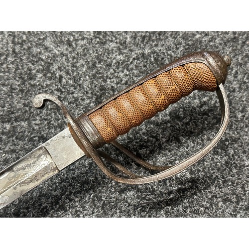 3137 - Victorian 1821 Pattern Officers Sword with single edged fullered blade, Proof marked, addionally mar... 