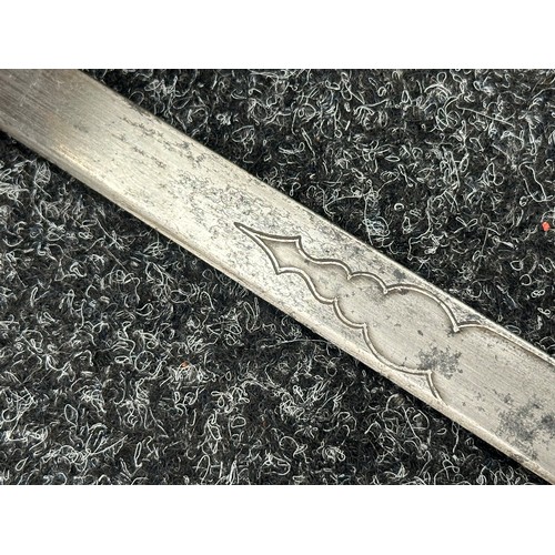 3144 - Two British and one Japanese Sword Blade: unused Sabre blade with blued and gilt decoration maker ma... 