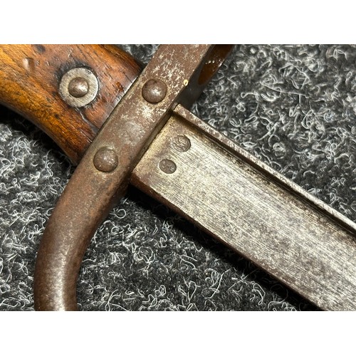 3149 - French Gras Bayonet with single edged blade 520mm in length, maker marked and dated on spine of blad... 