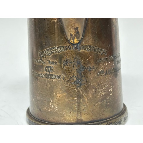 3150 - Four Engraved Tankards: Hallmarked Silver Rifle Brigade Tankard engraved with cap badge design and d... 