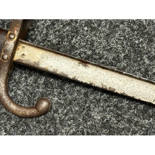 3152 - French Gras Bayonet with single edged blade maker marked and dated 