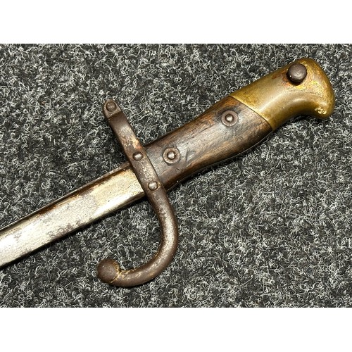 3152 - French Gras Bayonet with single edged blade maker marked and dated 