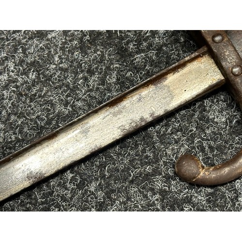 3152 - French Gras Bayonet with single edged blade maker marked and dated 