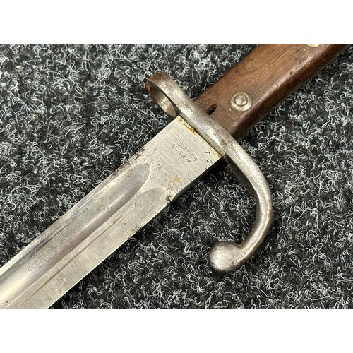 3153 - WW1 Italian Verletti Bayonet, officially shortened for WW1, with single edged fullered blade 300mm i... 