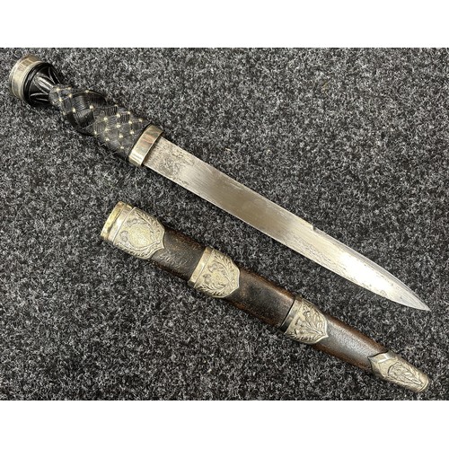 3156 - WW1 Scottish Dirk with 300mm long blade with etched makers mark 