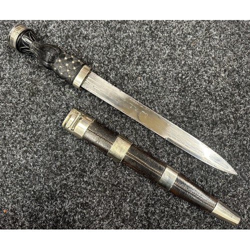 3156 - WW1 Scottish Dirk with 300mm long blade with etched makers mark 