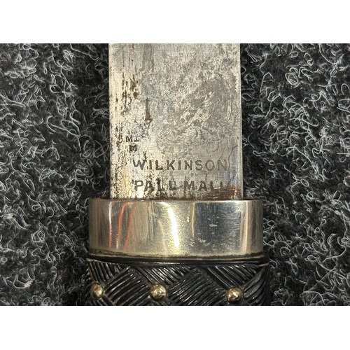 3156 - WW1 Scottish Dirk with 300mm long blade with etched makers mark 