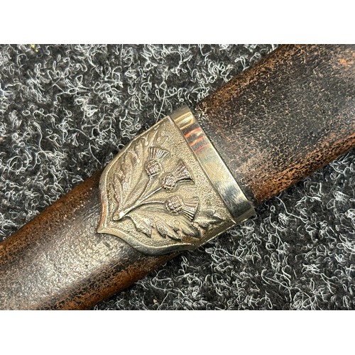 3156 - WW1 Scottish Dirk with 300mm long blade with etched makers mark 