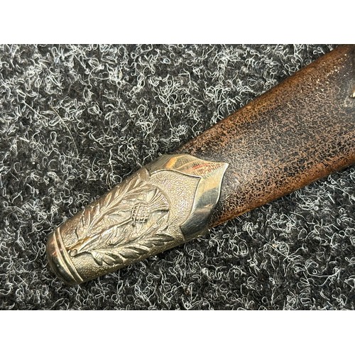 3156 - WW1 Scottish Dirk with 300mm long blade with etched makers mark 