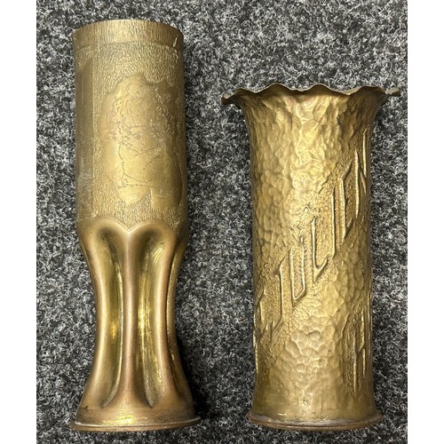 3162 - WW1 British & French Trench Art Shell Cases Vases. Six examples.