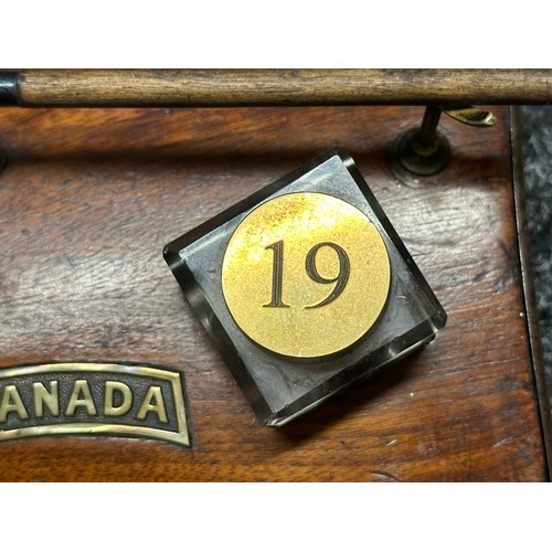 3169 - WW1 Canadian Trench Art Rifle Butt Inkwell. Butt is a 1914 Canadian Ross MKIII Rifle. Inlaid with a ... 