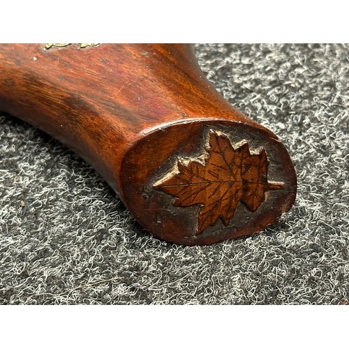 3169 - WW1 Canadian Trench Art Rifle Butt Inkwell. Butt is a 1914 Canadian Ross MKIII Rifle. Inlaid with a ... 