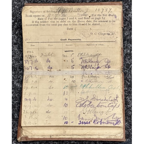 3176 - WW1 British AB64 and Paperwork group to 10737 Pte J Britton, 8th Battalion The Black Watch. Large am... 