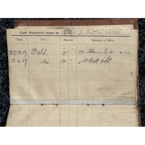 3176 - WW1 British AB64 and Paperwork group to 10737 Pte J Britton, 8th Battalion The Black Watch. Large am... 