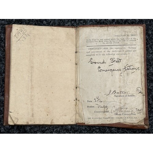 3176 - WW1 British AB64 and Paperwork group to 10737 Pte J Britton, 8th Battalion The Black Watch. Large am... 