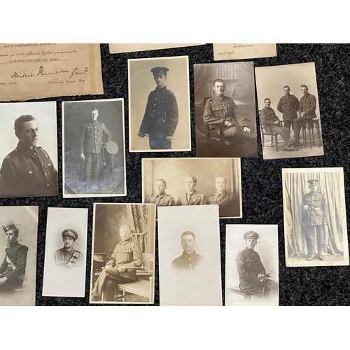 3177 - WW1 British Photographs and photo postcards. Included framed portrait photo of an Officer of the Mac... 