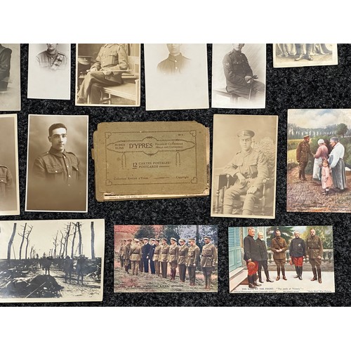 3177 - WW1 British Photographs and photo postcards. Included framed portrait photo of an Officer of the Mac... 