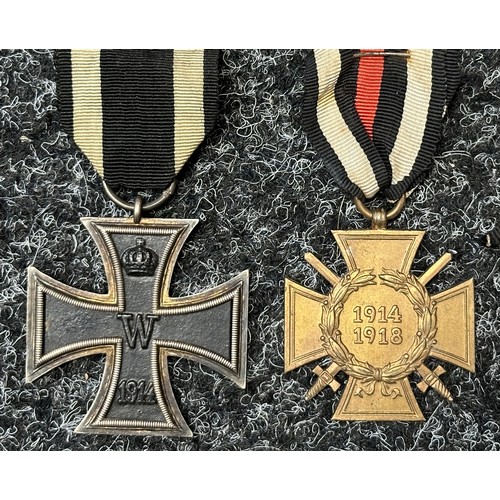 3184 - WW1 Imperial German Iron Cross 2nd class 1914, Cross of Honour with Swords, Deutscher Krieger Bund M... 