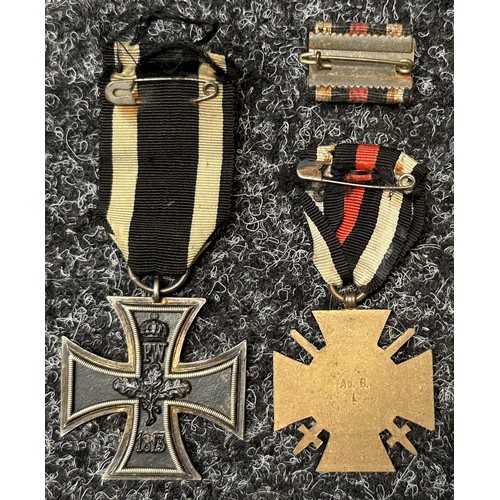 3184 - WW1 Imperial German Iron Cross 2nd class 1914, Cross of Honour with Swords, Deutscher Krieger Bund M... 