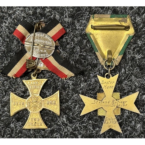 3184 - WW1 Imperial German Iron Cross 2nd class 1914, Cross of Honour with Swords, Deutscher Krieger Bund M... 