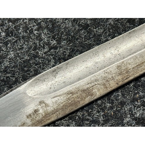 3187 - WW1 Imperial German Mauser Butcher Bayonet with single edged fullered blade 365mm in length, maker m... 