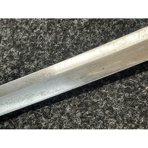 3190 - WW2 Imperial Japanese Army Officers Shin Gunto Sword with single edged blade 692mm in length. Signed... 