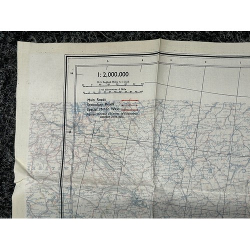 3193 - WW2 British RAF Silk Escape Map of France double sided code letter C/D.