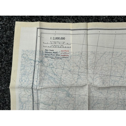 3194 - WW2 British RAF Silk Escape Map of France double sided code letter C/D.