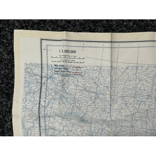 3196 - WW2 British RAF Silk Escape Map of France double sided code letter C/D.