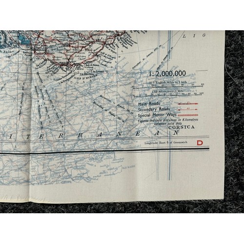 3196 - WW2 British RAF Silk Escape Map of France double sided code letter C/D.