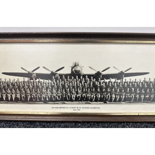 3198 - WW2 British RAF Panoramic Unit Photograpgh of Headquarters No 15 Base, RAF Station, Scampton June 19... 