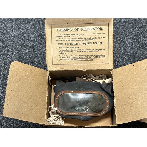 3203 - WW2 British Respirators: Two Home Front Civilian Respirators in original cardboard carrying cases: N... 