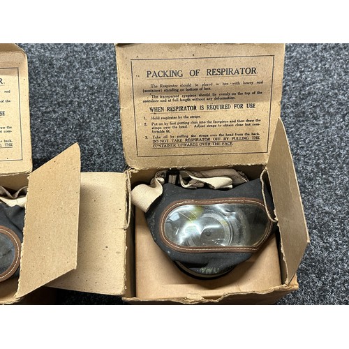 3203 - WW2 British Respirators: Two Home Front Civilian Respirators in original cardboard carrying cases: N... 