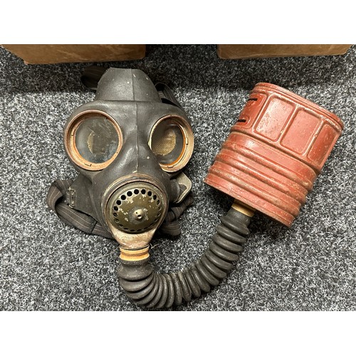 3203 - WW2 British Respirators: Two Home Front Civilian Respirators in original cardboard carrying cases: N... 