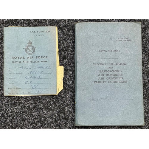 3208 - WW2 British RAF Flying Log Book group to 185035 Flying Officer Edwin Francis Lofting. F/O Lofting wa... 