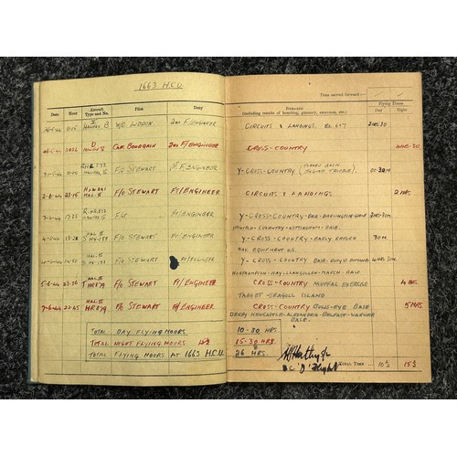 3208 - WW2 British RAF Flying Log Book group to 185035 Flying Officer Edwin Francis Lofting. F/O Lofting wa... 