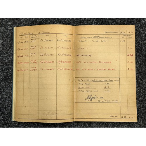 3208 - WW2 British RAF Flying Log Book group to 185035 Flying Officer Edwin Francis Lofting. F/O Lofting wa... 