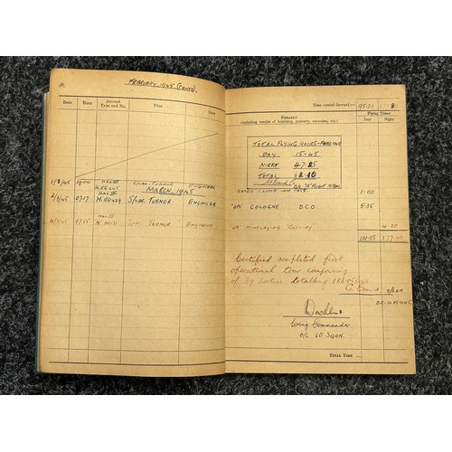 3208 - WW2 British RAF Flying Log Book group to 185035 Flying Officer Edwin Francis Lofting. F/O Lofting wa... 