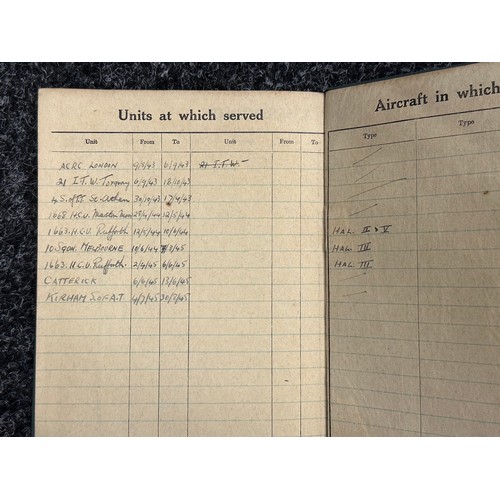 3208 - WW2 British RAF Flying Log Book group to 185035 Flying Officer Edwin Francis Lofting. F/O Lofting wa... 