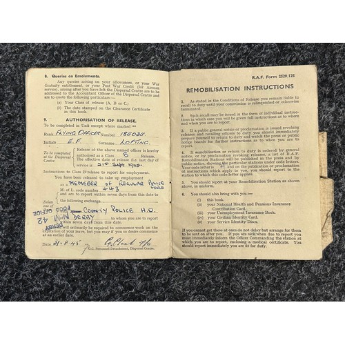 3208 - WW2 British RAF Flying Log Book group to 185035 Flying Officer Edwin Francis Lofting. F/O Lofting wa... 