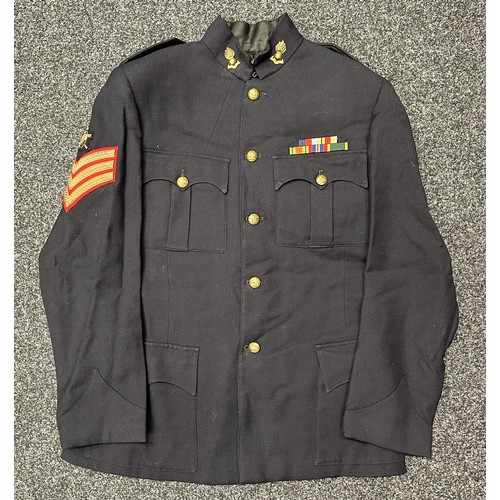 3209 - WW2 British Royal Artillery Sgt's No1 Dress Uniform Jacket complete with collar dogs and WW2 Campaig... 