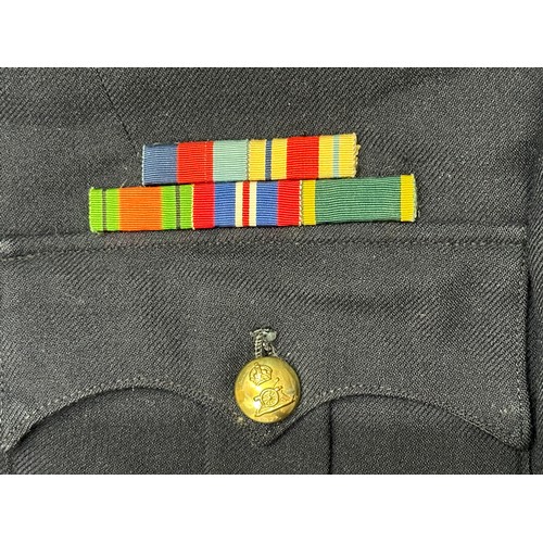 3209 - WW2 British Royal Artillery Sgt's No1 Dress Uniform Jacket complete with collar dogs and WW2 Campaig... 