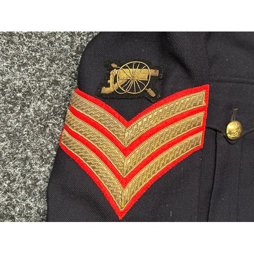 3209 - WW2 British Royal Artillery Sgt's No1 Dress Uniform Jacket complete with collar dogs and WW2 Campaig... 