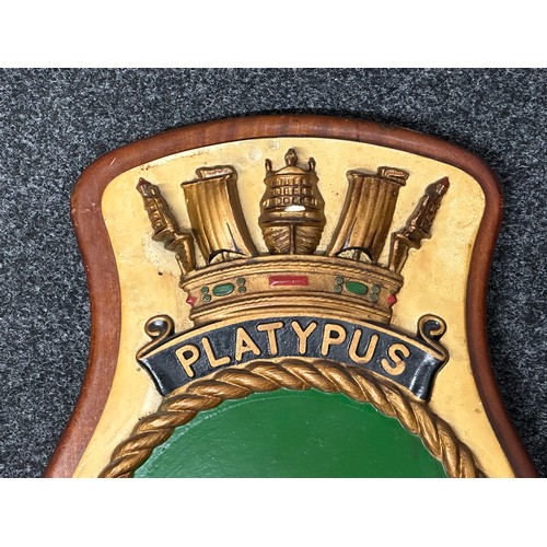 3210 - WW2 Royal Australian Navy Wooden Ship's Crest 