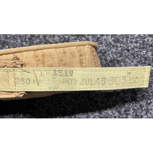 3225 - WW2 British 250 round  .303 Vickers MMG Stripless Cloth Ammunition Belt MKIII. Maker marked and date... 